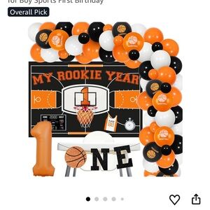 Amazon Basketball Party Decoration Set - Orange, Black, White